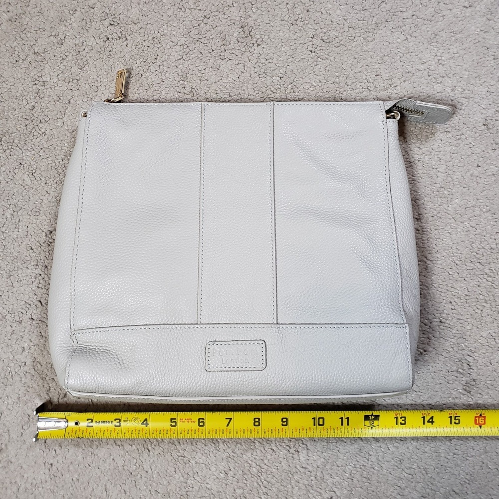 Pom Pom London Leather Westminster Messnger Bag Stone w/ Matching Crossbody READ - Picture 10 of 12